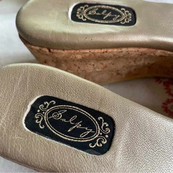 Salpy Handmade Leather w/ Cork Wedge Sandal. Beaded Detaing. Size 9 - Picture 10 of 15